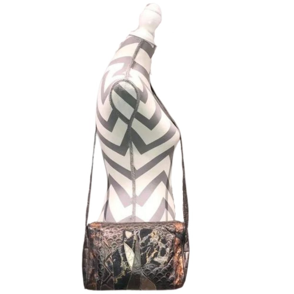 Vintage Patchwork Leopard Face And Alligator Prin… - image 2